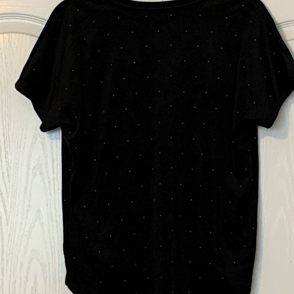 Loft velvet v-neck top with silver dots - Picture 3 of 5